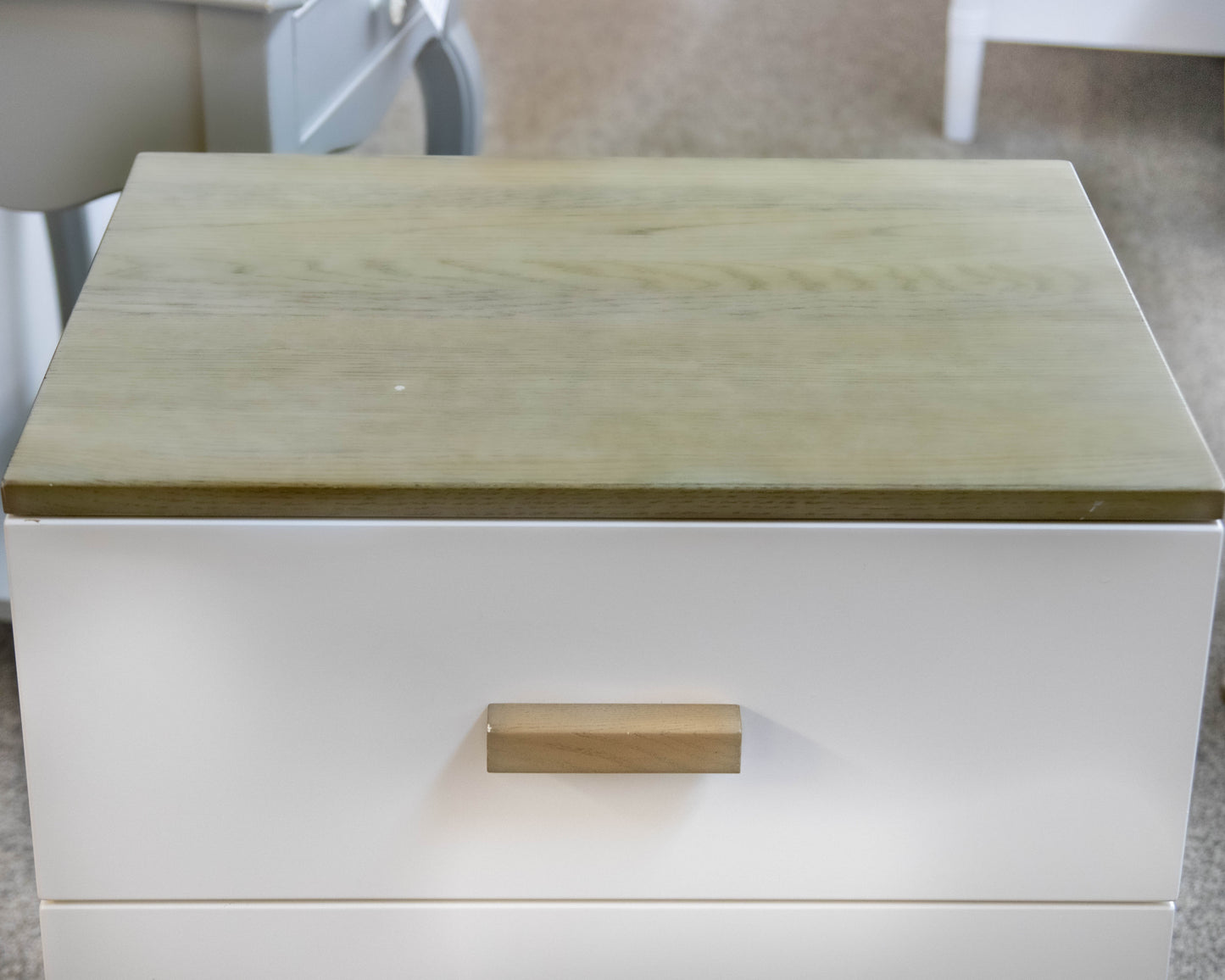 Land of Nod 2-Drawer Nightstand in White and Grey