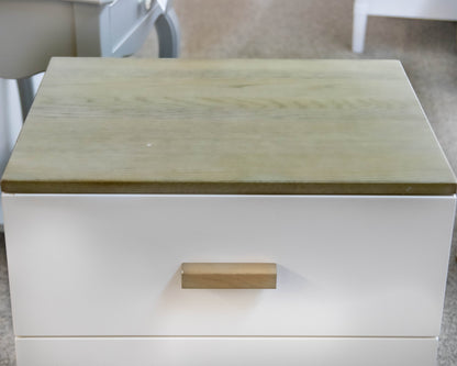 Land of Nod 2-Drawer Nightstand in White and Grey