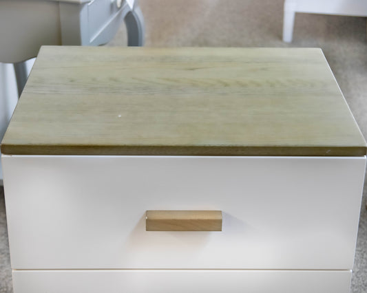 Land of Nod 2-Drawer Nightstand in White and Grey