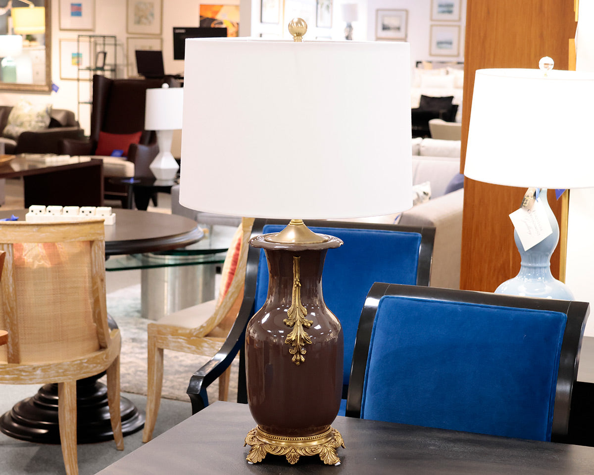 Porcelain Brown Vase Table Lamp