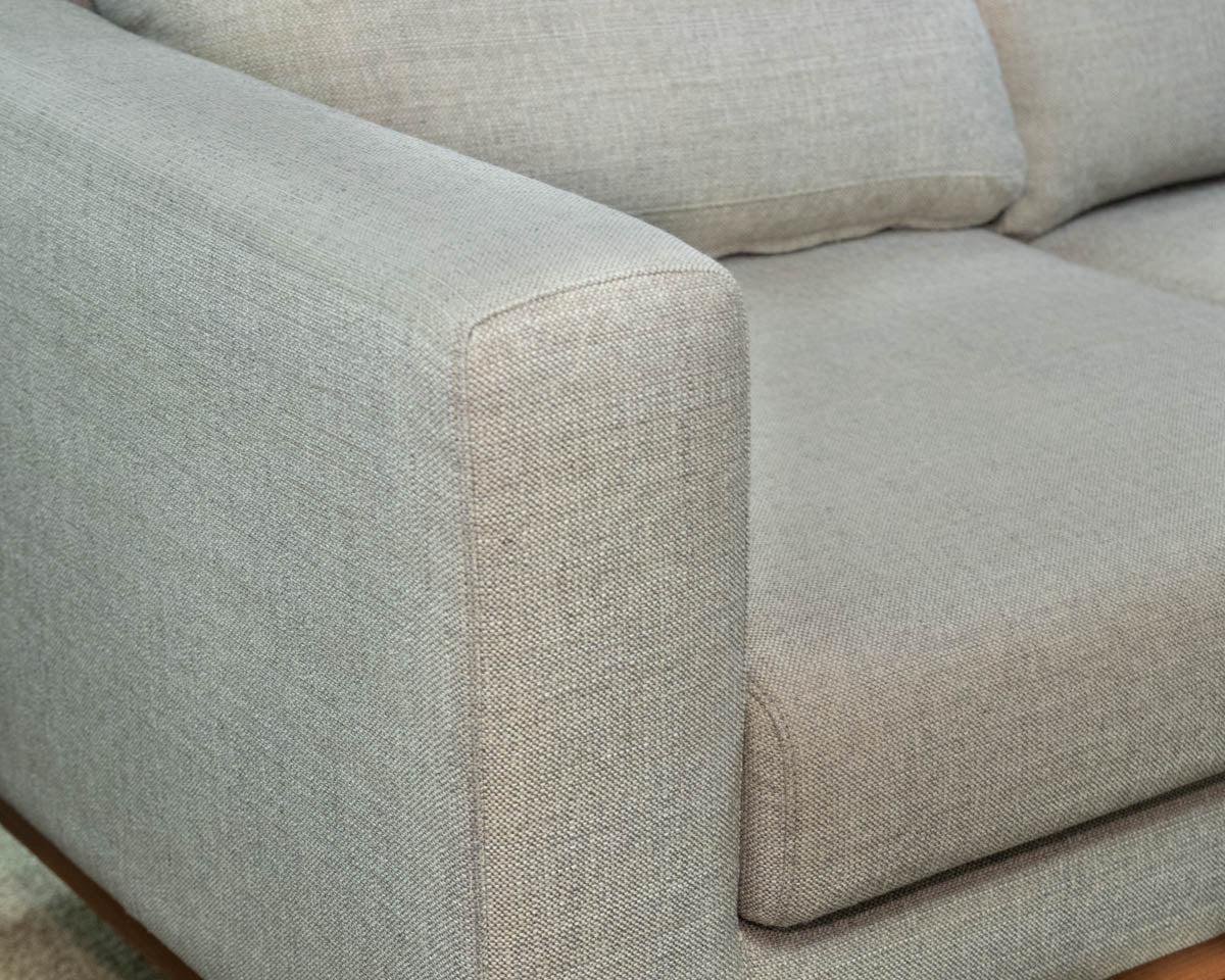 Castlery 3-Cushion 84" Track Arm Sofa in Oatmeal Heather Fabric