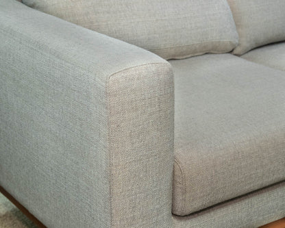 Castlery 3-Cushion 84" Track Arm Sofa in Oatmeal Heather Fabric