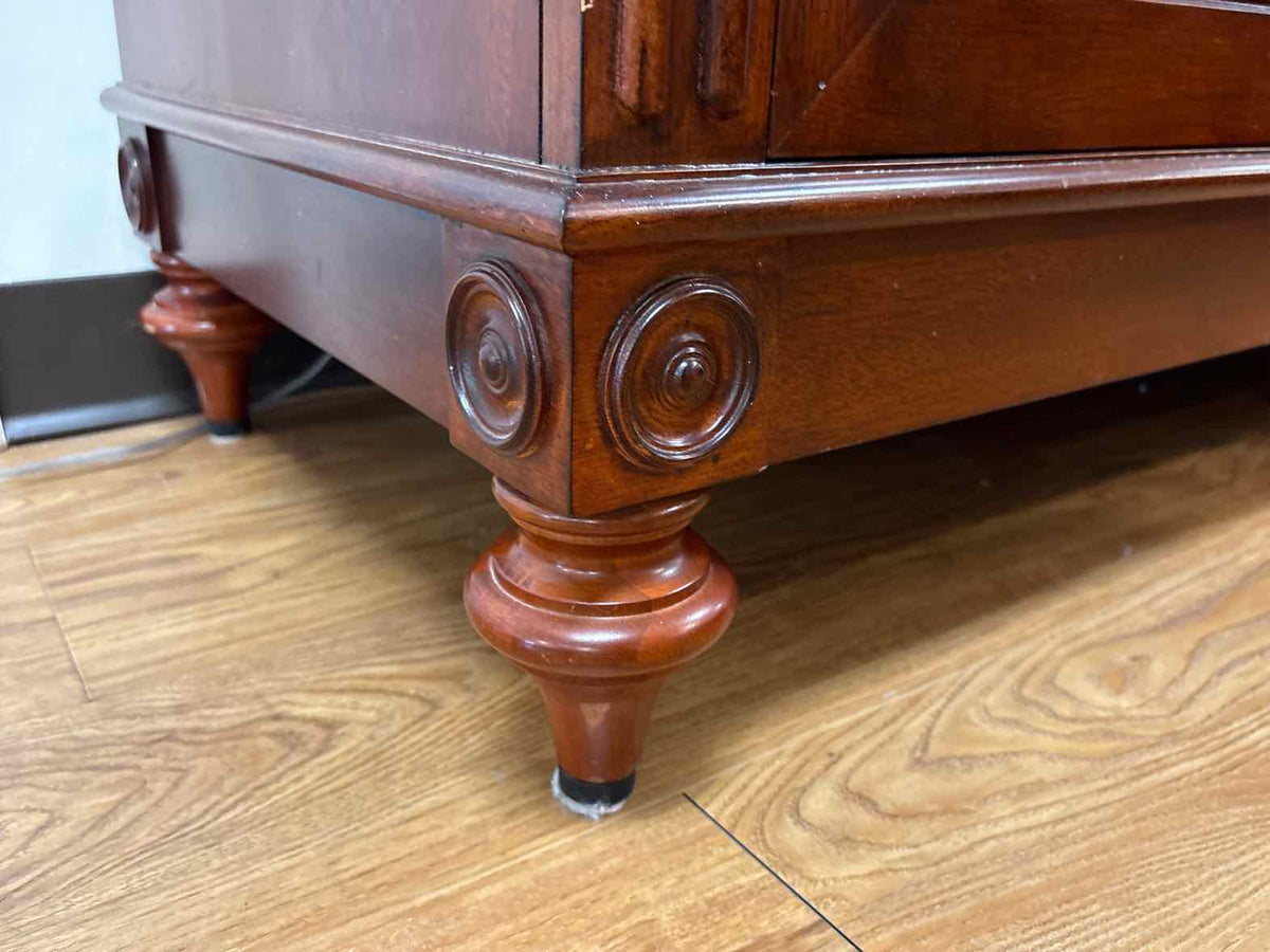 Ethan Allen Cherry 4 Door With Rattan Accents  Console