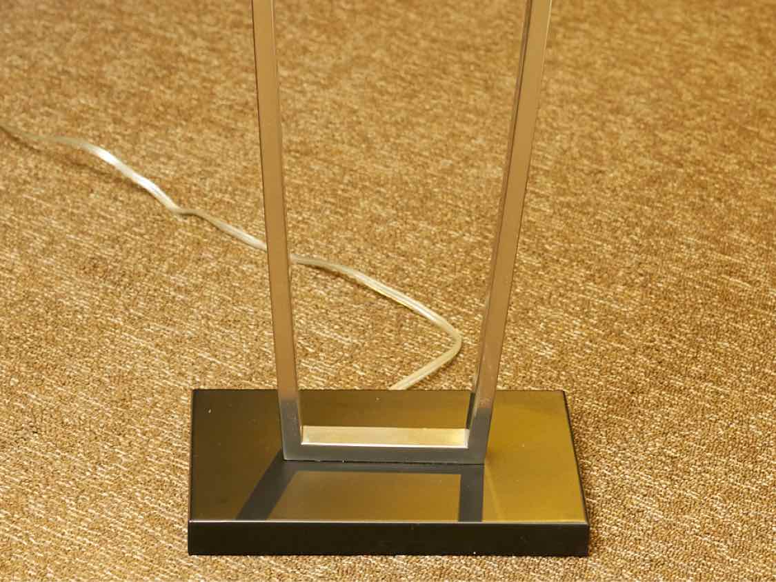 Chrome Floor Lamp with Black Base with Drum Shade