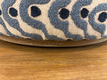 'Cas' Ottoman in Blue Swirl Pattern