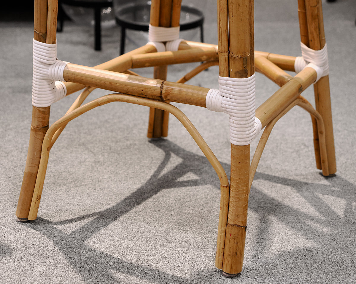 Set of 4 Serena & Lily "Riviera" Rattan Bar Stools