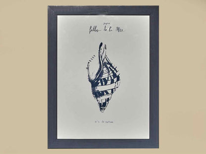 'Filles De La Mer IV' Navy Finish Frame Print