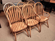 Set of 6 Oak  Bow Back Dining Chairs