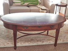 Drexel Heritage Mahogany 1 Drawer  Oval Cocktail Table