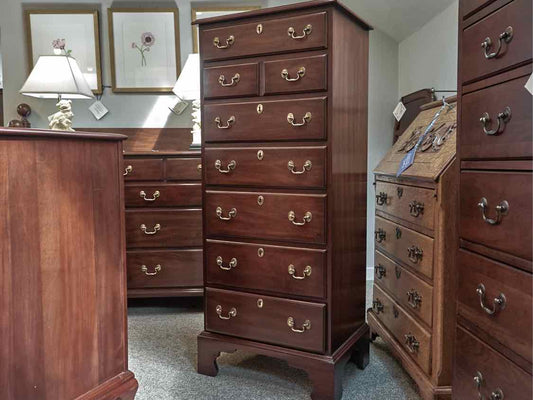 Henkel Harris Lingerie Chest in Solid Mahogany with Brass Pulls