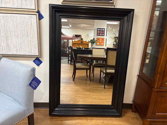 Rectangular Mahogany Mirror in Black