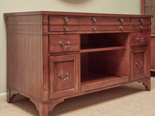 Cherry 7 Drawer 2 Shelf Desk/ Printer Stand
