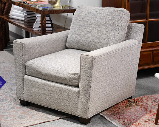 Hallagan Gray Tweedy Track Arm Chair