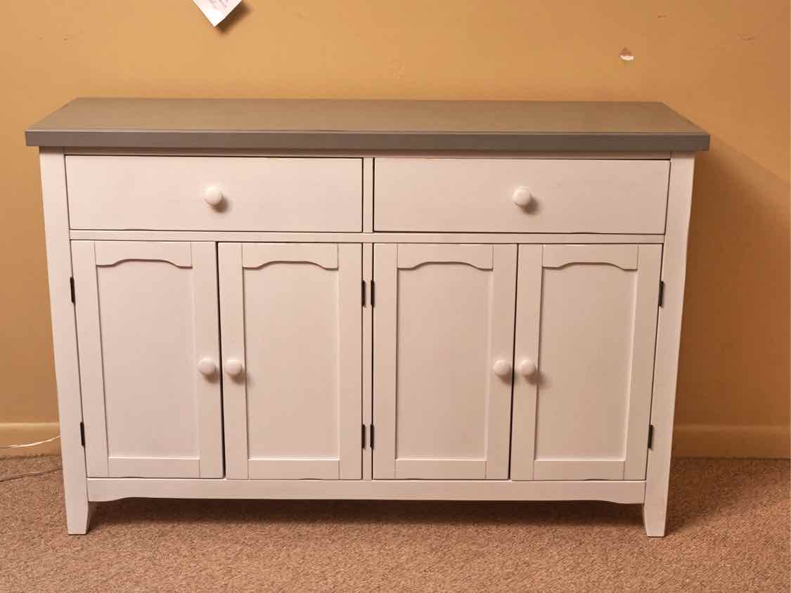 White Finish 4 Door Sideboard
