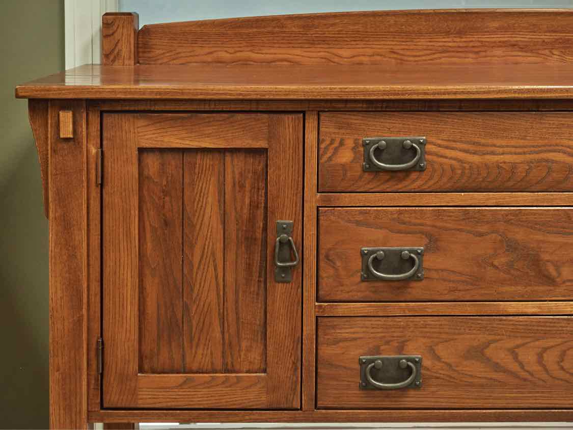 Nichols & Stone Mission Server in Oak with Cherry Finish and Bronze Pulls