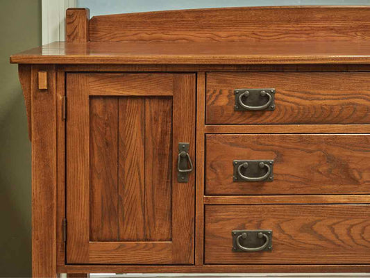 Nichols & Stone Mission Server in Oak with Cherry Finish and Bronze Pulls