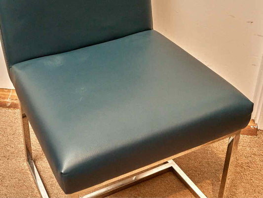 Faux Leather In 'Cobalt Blue' Chrome  Legs Office Chair