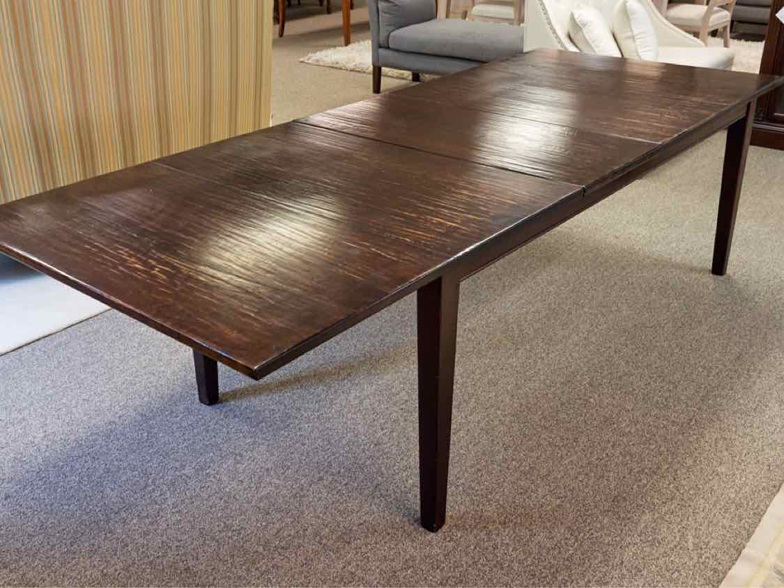 Maple Dining Table with Dark Distressed Finish & (2 )17.5 Leaves