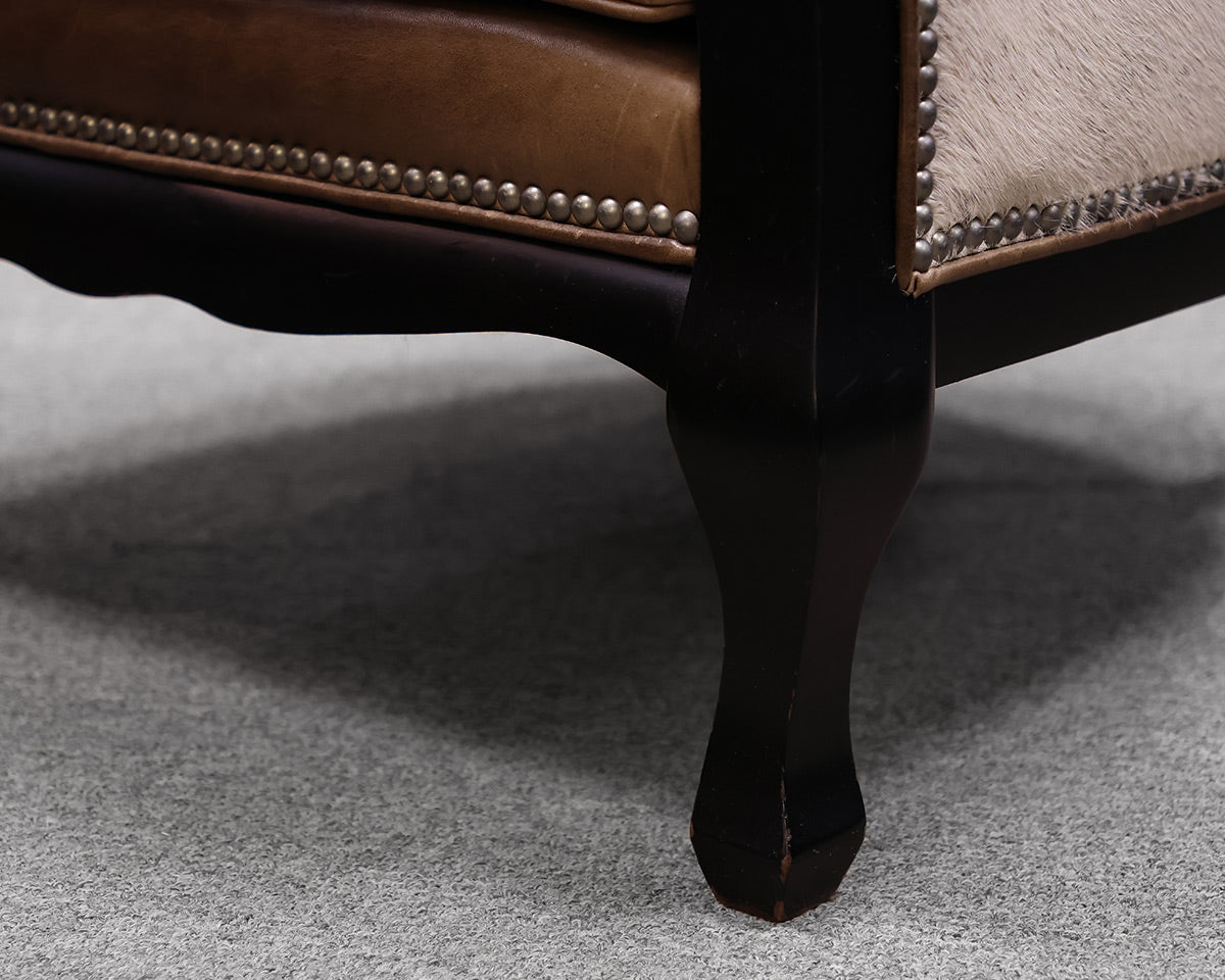 Cowhide and Leather Empire Chair