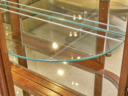 Pulaski Cherry 2 Curved Glass Side Doors 4 Glass Shelf  Display Cabinet