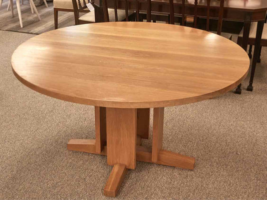 Charles Webb Maple Contemporay Round Pedestal  Dining Table