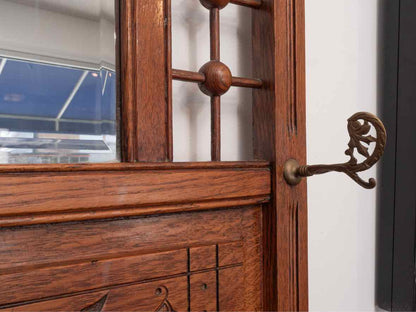 Eastlake Oak Hall Tree Coat Rack