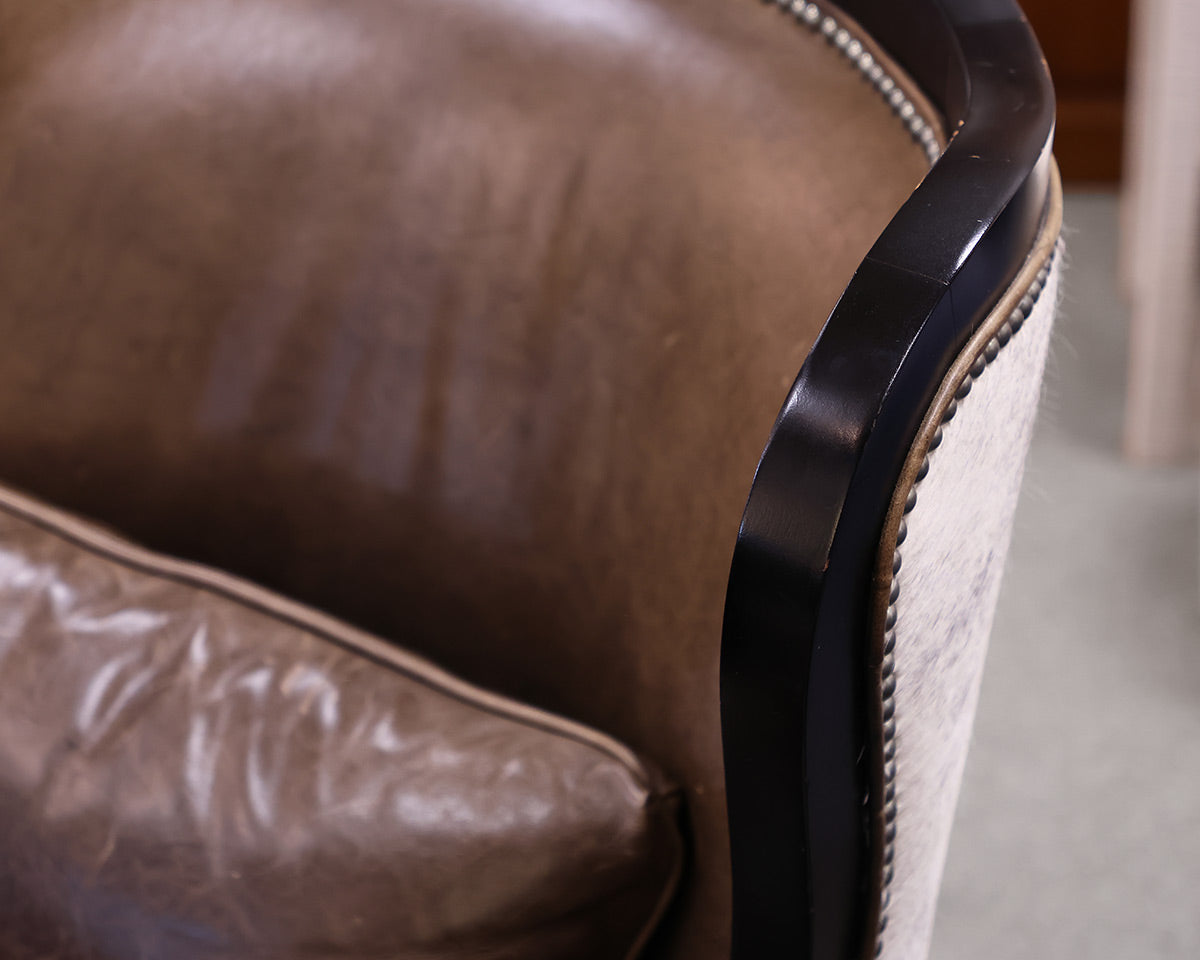 Cowhide and Leather Empire Chair