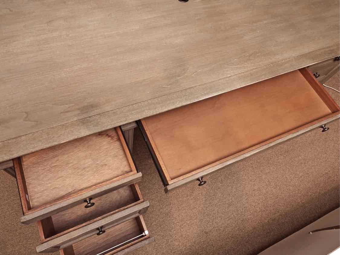 Pottery Barn 'Livingston'  Executive  Desk in Gray Wash Finish