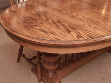 Temple Stuart Oak Double Pedestal Dining Table with 6 Combback Dining chairs