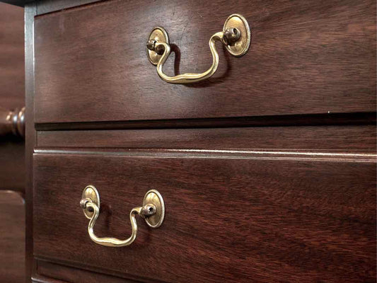 Henkel Harris 9-Drawer Dresser in Solid Mahogany with Brass Pulls