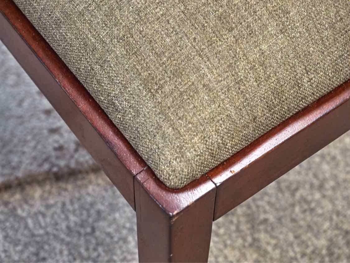 Set of 7  Brownstone Dining Chairs with Men's Wear Upholstered Seats