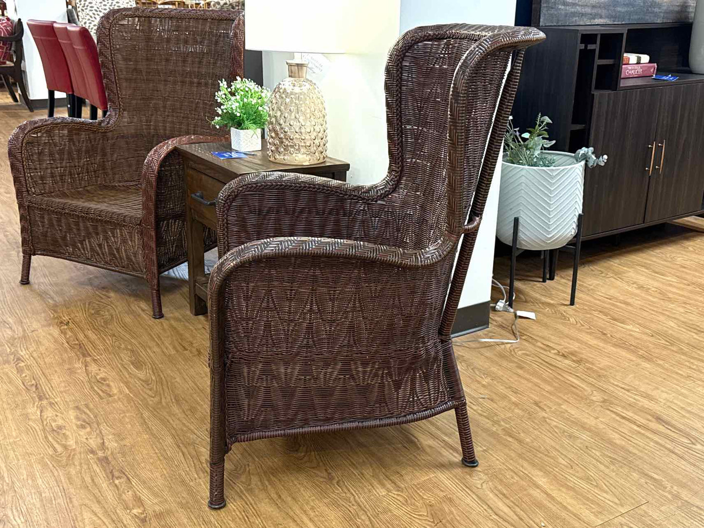 Pair of Pier 1 Imports Wicker Dining Chairs