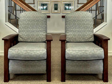 Pair of Pompanoosuc Mills Reclining Chairs w/ Walnut Wood Frame