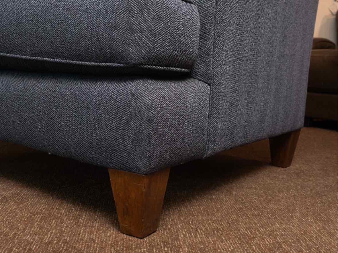 Pair Of King Hickory Navy Chevron Pattern Upholstered Transitional  Chairs
