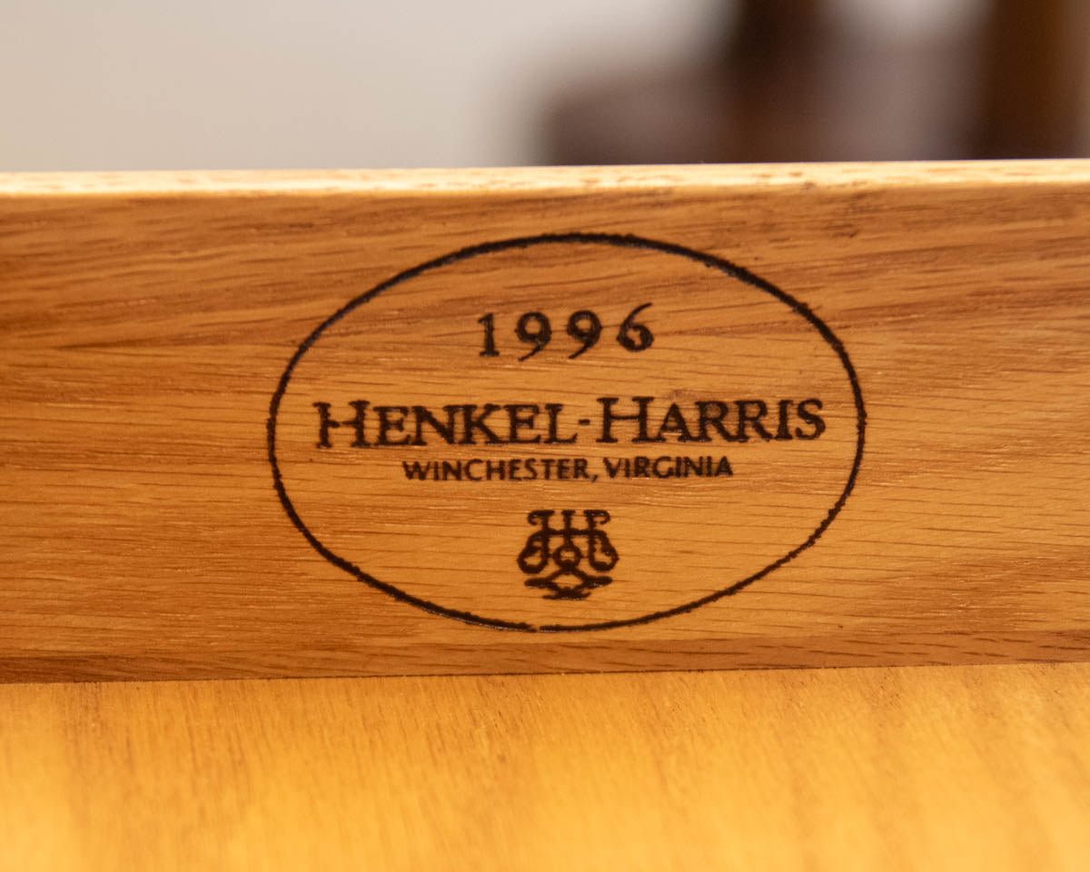 Henkel Harris Mahogany Bedside Chest with Brass Chippendale Pulls