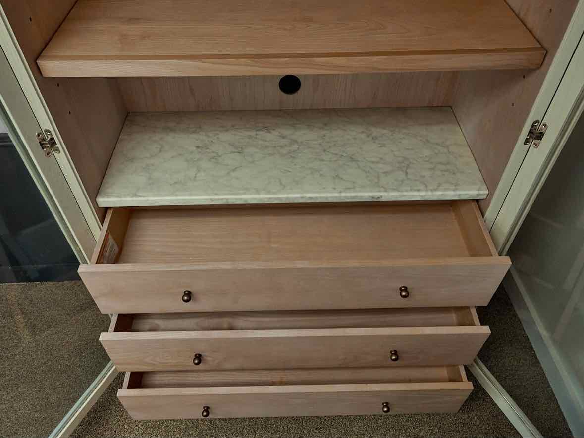 Anthropologie 'Fern' Marble Top 3 Drawer Arched Cabinet