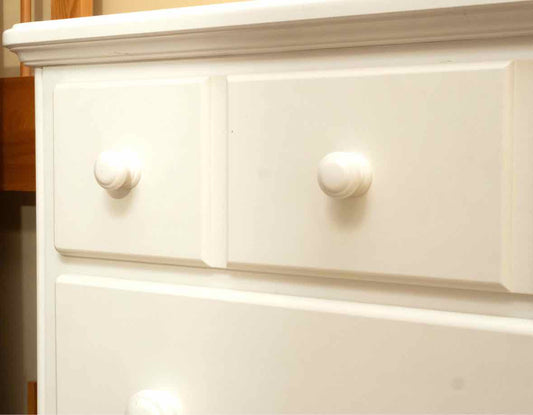 Ragazzi White Finish 6 Drawer Dresser with Wood Knobs