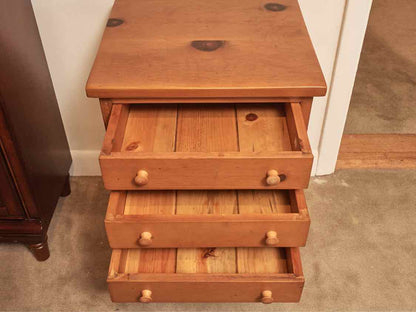 Pine 3 Drawer Side Table