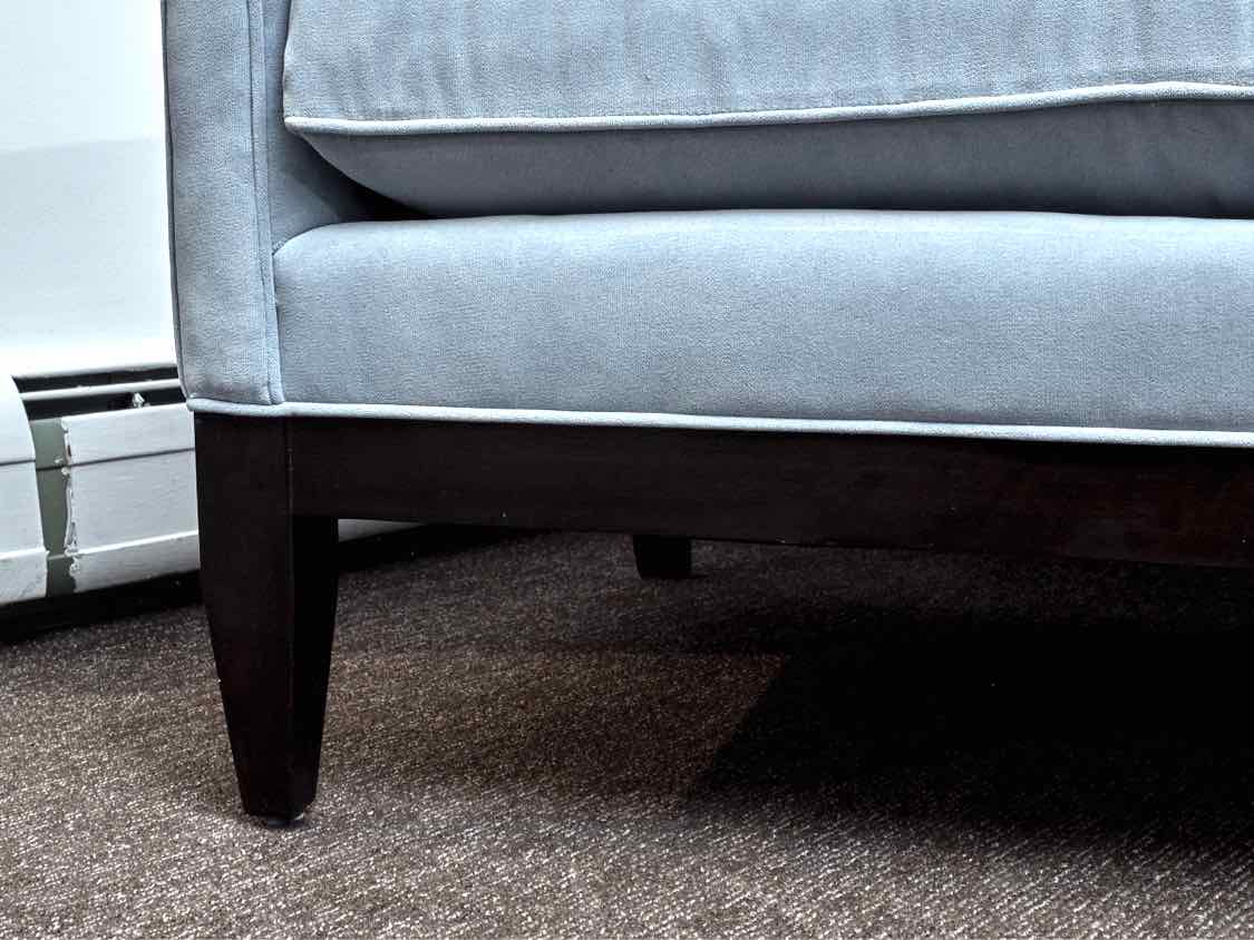 'Robin Egg' Blue Performance Velvet High Back Chair & Ottoman