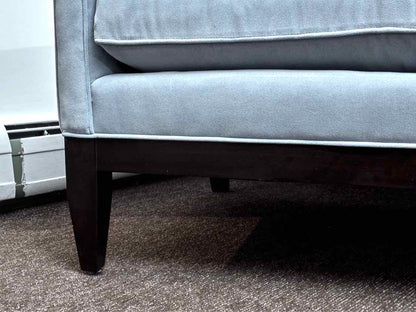 'Robin Egg' Blue Performance Velvet High Back Chair & Ottoman