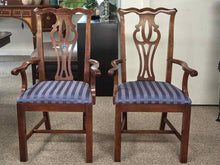 Pair of Cherry Framed Chippendale Arm Chairs