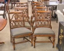 Fine Furniture Design Set Of 8 Dining Chairs On Black & Beige Stripe Seats