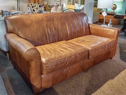 Bauhaus Carmel Color Leather Sofa with 2 Cushions