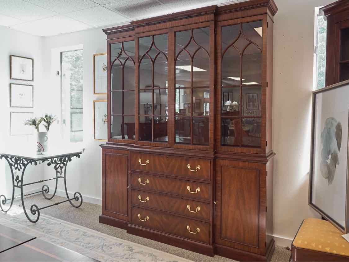 Henkel Harris Banded Mahogany Breakfront