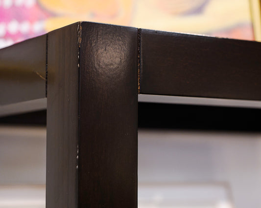 Espresso Finish Etagere With Glass Shelves
