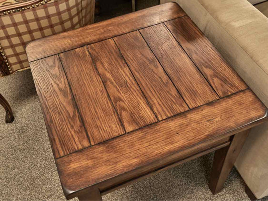 Jofran Square Side Table in Dark Finish Oak