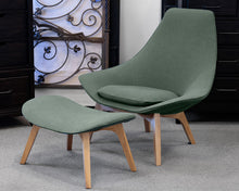 Green Castlery Chair with Ottoman