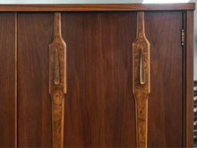 MCM Style Burled Walnut Armoire