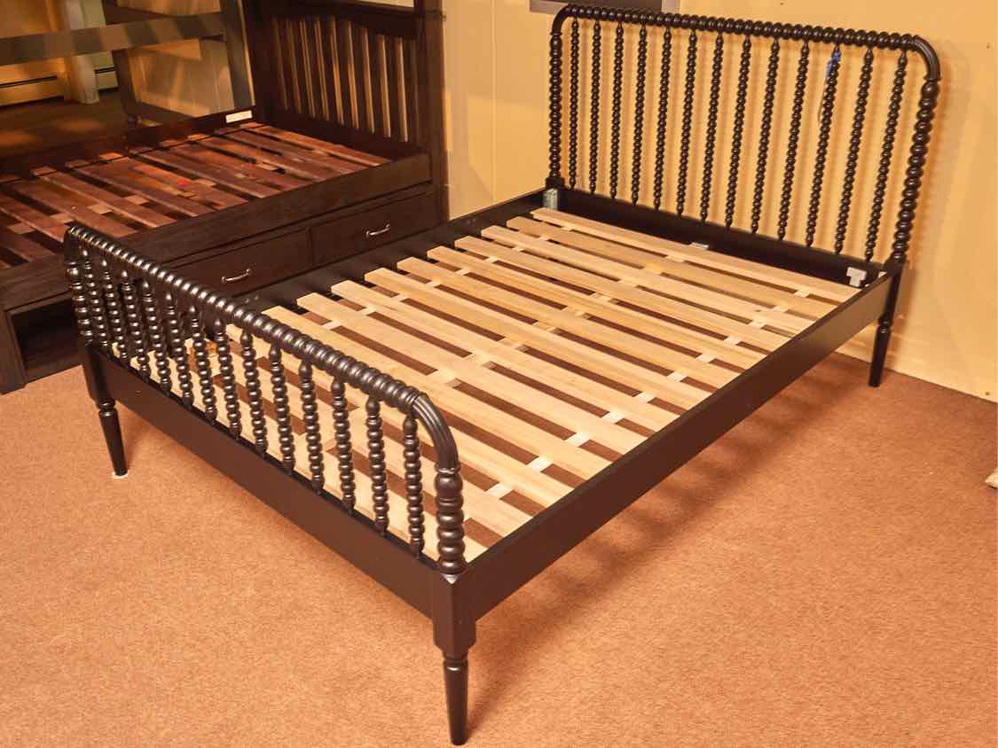 Crate & Barrel  Jenny Lind Black Finish Full Bed Includes Siderails & Slat Roll
