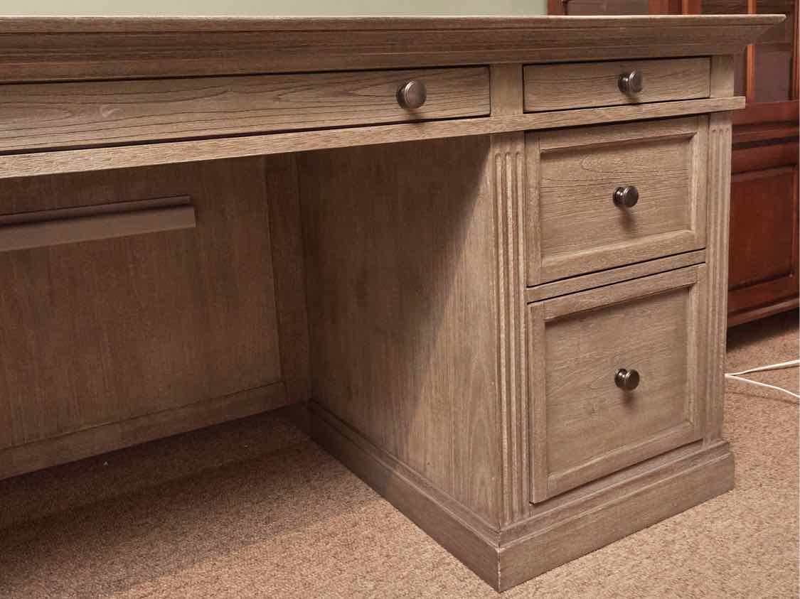 Pottery Barn 'Livingston'  Executive  Desk in Gray Wash Finish